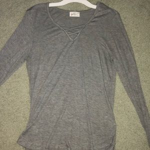 long sleeve grey shirt